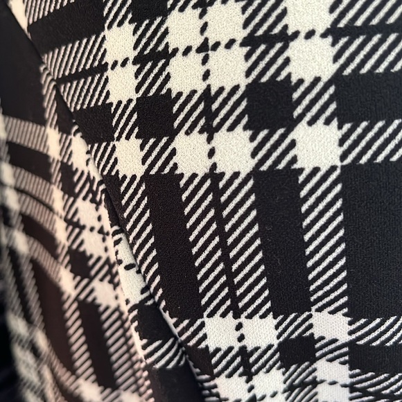 A’jumma Black, white & Black Plaid high low Single button Blazer w/lapel Size 1X - Picture 6 of 11